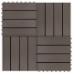Sonata 11 бр декинг плочки, WPC, 30x30 см, 1 кв.м., тъмнокафяви -