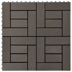 Sonata 11 бр декинг плочки, WPC, 30x30 см, 1 кв.м., тъмнокафяви - Materiale pentru decorațiuni