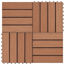 Sonata WPC декинг плочки, релефни, 11 бр 30x30 см 1 кв.м. светлокафяви - Materiale pentru decorațiuni