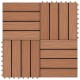 Sonata WPC декинг плочки, релефни, 11 бр 30x30 см 1 кв.м. светлокафяви -