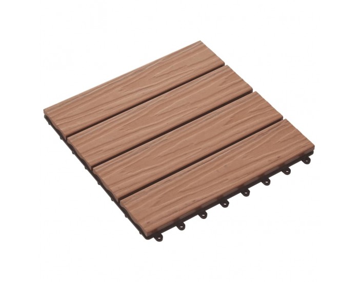 Sonata WPC декинг плочки, релефни, 11 бр 30x30 см 1 кв.м. светлокафяви -