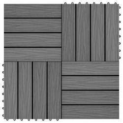 Sonata 11 бр WPC декинг плочки релефни 30x30 см 1 кв.м. сиви - Materiale pentru decorațiuni