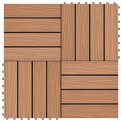 Sonata WPC декинг плочки релефни, 11 бр, 30x30 см 1 кв.м. тиков цвят - Materiale pentru decorațiuni