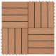Sonata WPC декинг плочки релефни, 11 бр, 30x30 см 1 кв.м. тиков цвят -