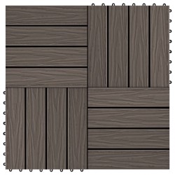 Sonata WPC декинг плочки релефни, 11 бр, 30x30 см 1 кв.м. тъмнокафяви - Materiale pentru decorațiuni