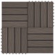 Sonata WPC декинг плочки релефни, 11 бр, 30x30 см 1 кв.м. тъмнокафяви -
