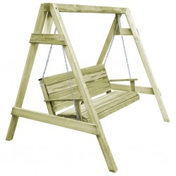 Sonata Градинска люлка, FSC импрегнирано борово дърво, 215x171x180 см - Construcții de exterior