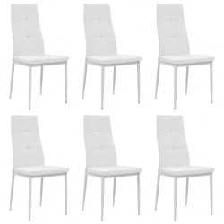 Sonata H Трапезни столове, 6 бр, бели, изкуствена кожа - Scaune de dining