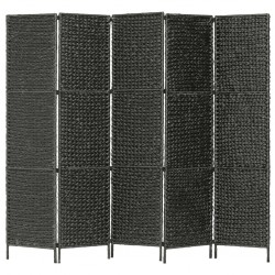 Sonata Параван за стая, 5 панела, черен, 193x160 cм, воден хиацинт - Electrocasnice și accesorii pentru living