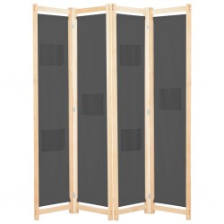 Sonata Параван за стая, 4 панела, сив, 160x170x4 cм, текстил - Electrocasnice și accesorii pentru living