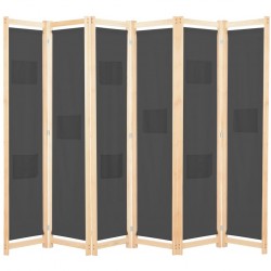 Sonata Параван за стая, 6 панела, сив, 240х170х4 cм, текстил - Electrocasnice și accesorii pentru living