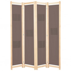 Sonata Параван за стая, 4 панела, кафяв, 160x170x4 cм, текстил - Electrocasnice și accesorii pentru living