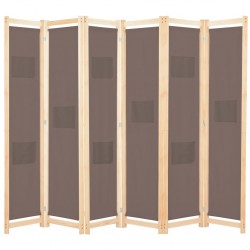 Sonata Параван за стая, 6 панела, кафяв, 240х170х4 cм, текстил - Electrocasnice și accesorii pentru living