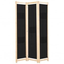 Sonata Параван за стая, 3 панела, черен, 120x170x4 cм, текстил - Electrocasnice și accesorii pentru living