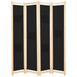 Sonata Параван за стая, 4 панела, черен, 160x170x4 cм, текстил - Electrocasnice și accesorii pentru living