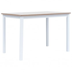 Sonata H Трапезна маса бяло и кафяво 114x71x75 cм каучуково дърво масив - Mese de dining