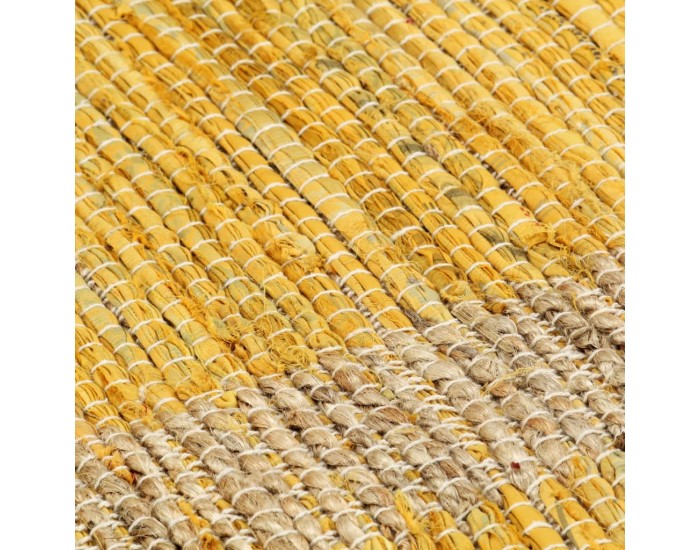 Sonata Ръчно тъкан килим от юта, жълт, 160x230 см -