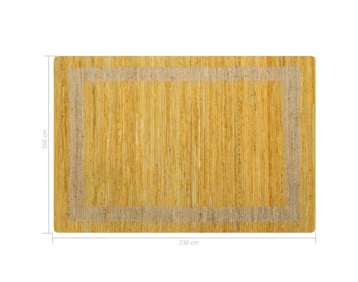 Sonata Ръчно тъкан килим от юта, жълт, 160x230 см -