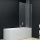 Sonata Сгъваем душ параван, 3 панела, ESG стъкло, 130x138 см -