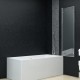 Sonata Сгъваем душ параван, 3 панела, ESG стъкло, 130x138 см -