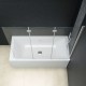 Sonata Сгъваем душ параван, 3 панела, ESG стъкло, 130x138 см -