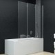 Sonata Сгъваем душ параван, 3 панела, ESG стъкло, 130x138 см -