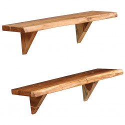 Sonata Рафтове за стена, 2 бр, 60x20x16 см, акация масив - Etajere