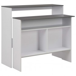Sonata H Бар маса с 2 плота, бяло и сиво, 130x40x120 см - Mese de dining