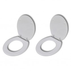 Sonata Тоалетни седалки с нормално затваряне, 2 бр, МДФ, бели - Produse pentru baie și WC