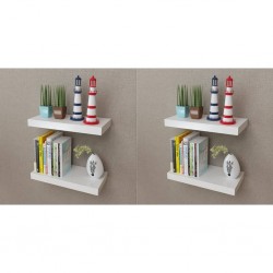 Sonata Стенни рафтове, 4 бр, бели, 40 см - Etajere