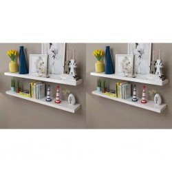 Sonata Стенни рафтове, 4 бр, бели, 120 см - Etajere