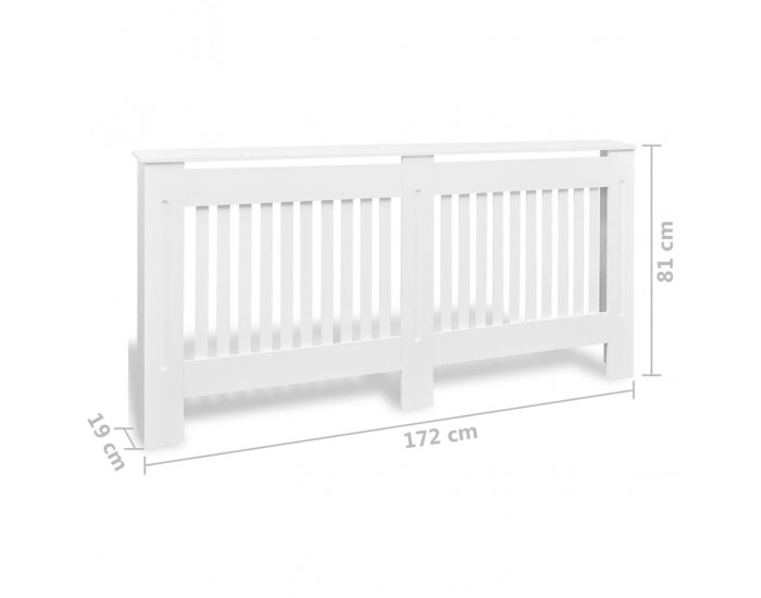 Sonata Паравани за радиатори, 2 бр, бели, MDF, 172 см -