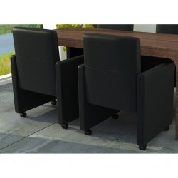 Sonata H Трапезни столове, 2 бр, черни, изкуствена кожа - Scaune de dining