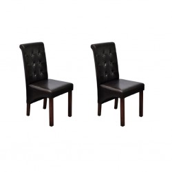 Sonata H Трапезни столове, 2 бр, кафяви, изкуствена кожа - Scaune de dining