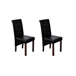 Sonata H Трапезни столове, 2 бр, черни, изкуствена кожа - Scaune de dining