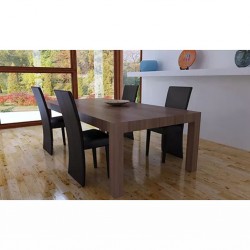 Sonata H Трапезни столове, 4 бр, тъмнокафяви, изкуствена кожа - Scaune de dining
