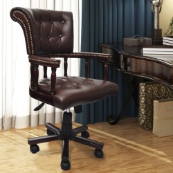 Въртящ се стол "Chesterfield Captains", кафяв - Scaune de birou