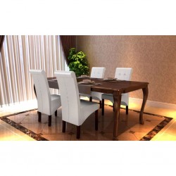 Sonata H Трапезни столове, 4 бр, бели, изкуствена кожа - Scaune de dining