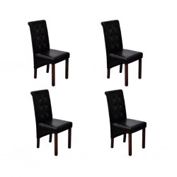 Sonata H Tрапезни столове, 4 бр, черни, изкуствена кожа - Scaune de dining