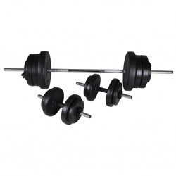 Комплект щанга и два бъмбела, общо 60,5 кг - Sală de fitness - produse