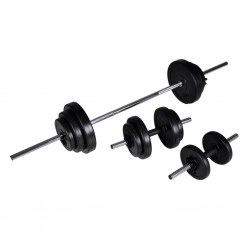 Комплект лост за щанга, 2 дъмбела и дискове, 30,5 кг. - Sală de fitness - produse