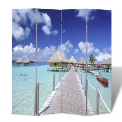 Sonata Сгъваем параван за стая, 160x170 см, плаж - Electrocasnice și accesorii pentru living