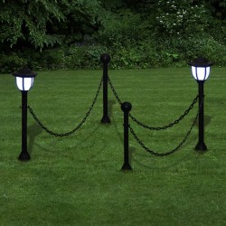 Градинска верижна преграда - соларно осветление, 2 LED лампи  2 стълба - Iluminat exterior