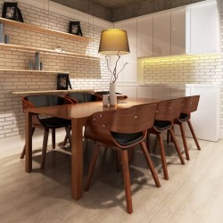 Sonata H Трапезни столове, 6 бр, кафяви, изкуствена кожа - Scaune de dining
