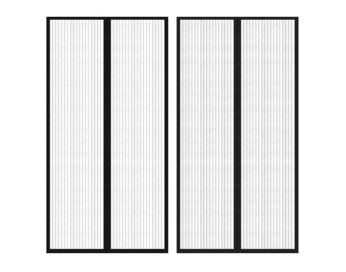 Врата против насекоми с велкро и магнит, черна, 210 x 100 см – 2 бр -