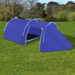 Водоустойчива 4-местна палатка за къмпинг, цвят морско син/светло син - Camping și turism