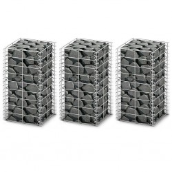 Sonata Комплект габиони, 3 бр, поцинкована тел, 25x25x50 см - Garduri
