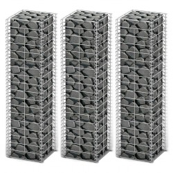 Sonata Комплект габиони, 3 бр, поцинкована тел, 25x25x100 см - Garduri