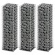 Sonata Комплект габиони, 3 бр, поцинкована тел, 25x25x100 см -