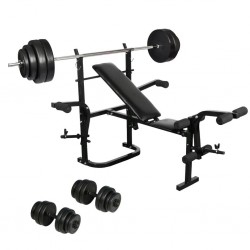 Фитнес комплект: лежанка, щанга, дъмбели, тежести и други - Sală de fitness - produse